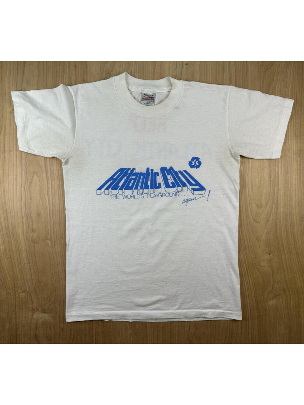 Vintage 80s Atlantic City tshirt Single Stitch recycle Medium new jersey tourist